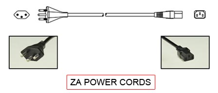ZA Power Cords are used in South Africa.

<br><font color="yellow">*</font> Additional ZA Electrical Devices:

<br><font color="yellow">*</font> <a href="https://internationalconfig.com/icc6.asp?item=ZA-PLUGS" style="text-decoration: none">ZA Plugs</a> 

<br><font color="yellow">*</font> <a href="https://internationalconfig.com/icc6.asp?item=ZA-CONNECTORS" style="text-decoration: none">ZA Connectors</a> 

<br><font color="yellow">*</font> <a href="https://internationalconfig.com/icc6.asp?item=ZA-OUTLETS" style="text-decoration: none">ZA Outlets</a> 

<br><font color="yellow">*</font> <a href="https://internationalconfig.com/icc6.asp?item=ZA-POWER-STRIPS" style="text-decoration: none">ZA Power Strips</a>

<br><font color="yellow">*</font> <a href="https://internationalconfig.com/icc6.asp?item=ZA-ADAPTERS" style="text-decoration: none">ZA Adapters</a>

<br><font color="yellow">*</font> <a href="https://internationalconfig.com/worldwide-electrical-devices-selector-and-electrical-configuration-chart.asp" style="text-decoration: none">Worldwide Selector. View all Countries by TYPE.</a>

<br>View examples of ZA power cords below.